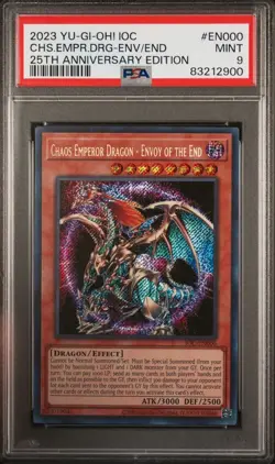 PSA 9 Yu-Gi-Oh! Chaos Emperor Dragon- Envoy of the End IOC-EN000 25th ANV ED - Image 1