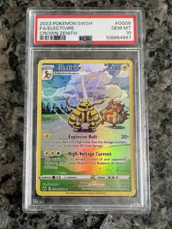 2023 POKEMON SWORD & SHIELD CROWN ZENITH FULL ART ELECTIVIRE GG08 GEM MT PSA 10 - Image 1
