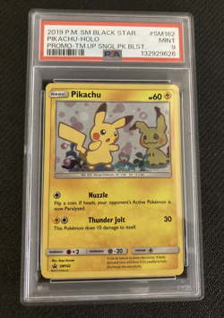 Pokemon Pikachu SM162 Sun & Moon Black Star Promo PSA 9 Mint - Image 1