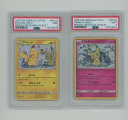 PSA 9 PIKACHU MIMIKYU SET OF 2 BLACK STAR PROMO SUN & MOON SM162 SM163 POKEMON - Image 1