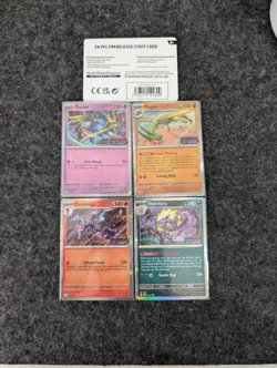 Pokemon TCG Phantasmal Flames Staff Stamped Prerelease Promo Sealed Set Of 4 - Image 2