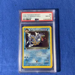 2000 Pokemon Rocket DARK GYARADOS 1ST EDITION Holo 8/82 PSA 8 NM-MT - Image 1