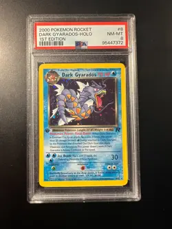 2000 Pokemon Rocket DARK GYARADOS 1ST EDITION Holo 8/82 PSA 8 NM-MT - Image 1