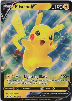 Pikachu V Promo SWSH: Sword & Shield Promo Cards SWSH198 NM Jumbo - Image 1