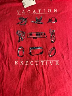 Croft & Barrow Vacation t shirt 2xl new w tags Mint red golf fishing hunting - Image 1