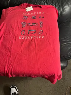 Croft & Barrow Vacation t shirt 2xl new w tags Mint red golf fishing hunting - Image 4