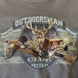 Vintage Croft And Barrow Embroidered Deer Crewneck Duck Hunting Nature Mens XL - Image 3