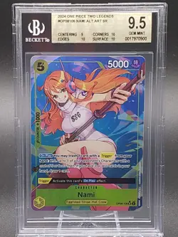 BGS 9.5 GEM MINT One Piece Nami Alt Art SR Two Legends OP08-106 - Image 1