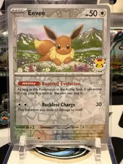 Eevee 074/131 Pokemon Day Stamped Promo Reverse Holo Pokemon Card - Near Mint JW - Image 1
