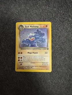 Pokemon TCG Dark Machamp Holo Rare TCG Vintage Card 10/82 (swirl) MP - Image 1