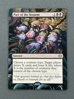 Pact of the Serpent MTG The Lost Caverns of Ixalan Hand Painted Full Altered Art - Image 1