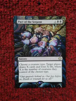 Pact of the Serpent MTG The Lost Caverns of Ixalan Hand Painted Full Altered Art - Image 2