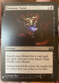 NM Demonic Tutor #49 Duel Decks: Divine vs. Demonic List Reprints DvD LIST - Image 1