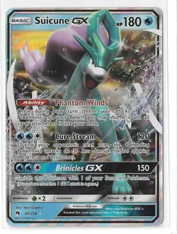 Suicune GX 60/214 Lost Thunder Sun & Moon Card Holo Ultra Rare Pokemon TCG NM - Image 1