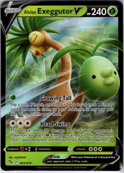 Alolan Exeggutor V Ultra Rare Pokemon GO 005/078 NM - Image 1