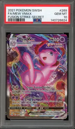 Pokemon Mew VMAX Fusion Strike Secret Rare Full Alt Art #269 PSA 10 Gem Mint - Image 1