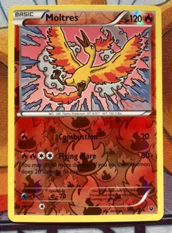 Moltres 9/124 Pokemon Fates Collide Reverse Holo Rare TCG LP - Image 1