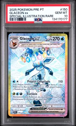 2025 POKEMON PORTUGUESE PRE PT-PRISMATIC EVOLUTIONS #150 GLACEON EX PSA 10 - Image 1