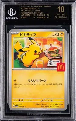 2025 POKEMON MEGA PROMOTIONS #020 PIKACHU BGS 10 BLACK LABEL - Image 1