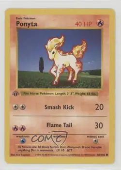 Ponyta Shadowless 1st Ed. Pokemon Base Set #60 1999 - Image 1