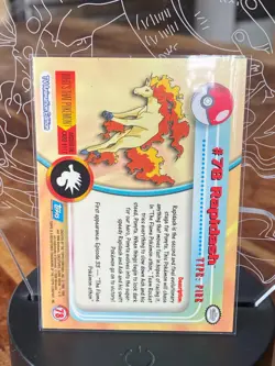 Rapidash #78 Holo Pokemon Topps 1999/2000 TV Animation Blue Logo Series 1 - Image 2