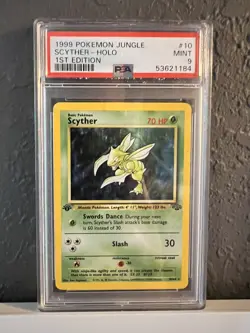 1999 Pokemon Jungle - 1st Edition #10 Scyther - PSA 9 - Image 1