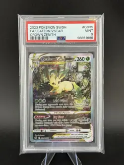 PSA 9 Leafeon Vstar GG35/GG70 Pokemon Crown Zenith Galarian Gallery Sword Shield - Image 1