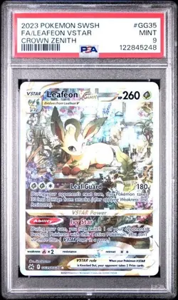 PSA 9 Leafeon Vstar GG35/GG70 Pokemon Crown Zenith Galarian Gallery Sword Shield - Image 1