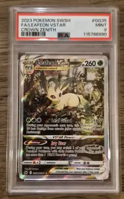 PSA 9 Leafeon Vstar GG35/GG70 Pokemon Crown Zenith Galarian Gallery Sword Shield - Image 1