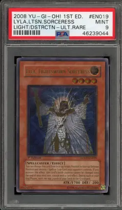 Yu-Gi-Oh! Lyla, Lightsworn Sorceress 1st Edition Ultimate Rare LODT-EN019 PSA 9 - Image 1