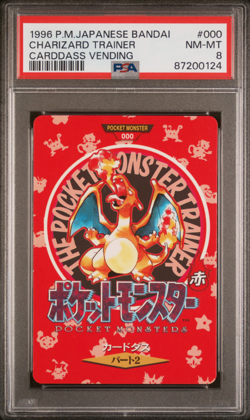 PSA 8 Charizard Town Map Trainer Carddass Vending 1996 Japanese Bandai Pokemon - Image 1