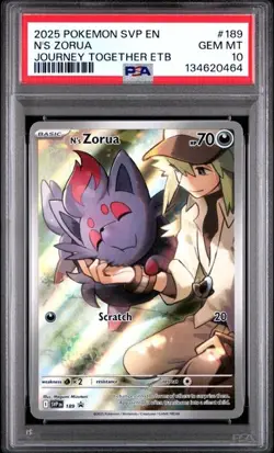 PSA 10 GEM MINT N's Zorua Journey Together ETB Promo Holo Pokemon SVP 189 - Image 1
