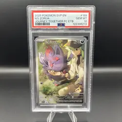 PSA 10 2025 POKEMON JOURNEY TOGETHER POKEMON CENTER ETB PROMO SVP #189 N'S ZORUA - Image 1
