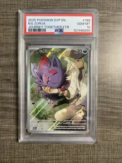 2025 POKEMON SVP EN N’S ZORUA JOURNEY TOGETHER ETB #189 PSA 10 - Image 1