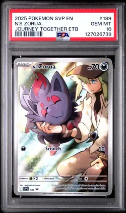 PSA 10 N's Zorua 189 Journey Together Black Star Promo ETB Illustration Rare - Image 1