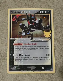 [ NM ] Greninja Gold Star Celebrations Black Star Promo SWSH 144 Pokemon Card - Image 1