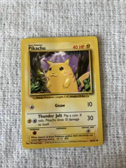 Pokemon Pikachu TCG Base Set Unlimited Common Card 58/102 - Image 1