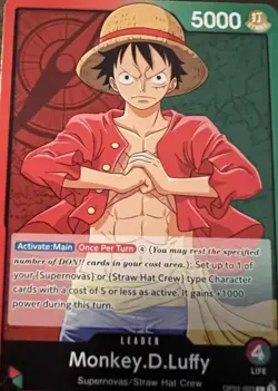Monkey D. Luffy RARE NON DEMO CARD LEADER OP01-003 ONE PIECE TCG NM - Image 1