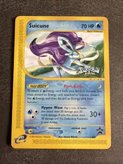 Suicune 53 Black Star Promo Pokemon WOTC Regular Card Pokemon 4Ever Stamp LP - Image 1