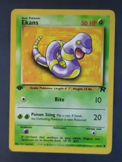 Pokemon Card 1st Edition Ekans 56/82 - Team Rocket - Image 1