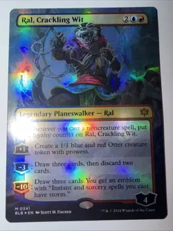 MTG English Ral, Crackling Wit (Borderless) NM Foil Bloomburrow - Image 1