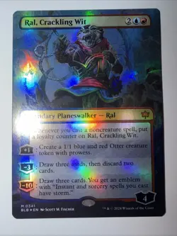 MTG English Ral, Crackling Wit (Borderless) NM Foil Bloomburrow - Image 2