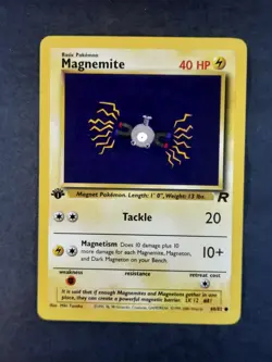 Pokemon Card Team Rocket 1st Edition Regular Finish Magnemite 60/82 NM - Image 1