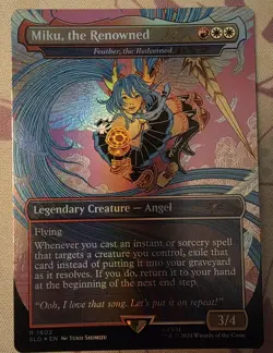 MTG Miku, the Renowned RAINBOW FOIL Secret Lair x Hatsune Miku 1602 NM - Image 1