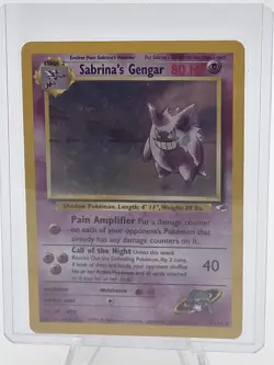 Pokemon TCG Sabrina's Gengar Gym Heroes 14/132 Unlimited Holo Rare (Swirl) - Image 3