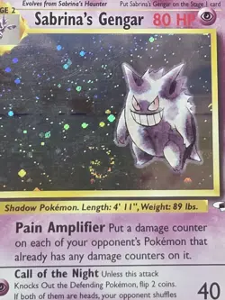 Pokemon TCG Sabrina's Gengar Gym Heroes 14/132 Unlimited Holo Rare (Swirl) - Image 4
