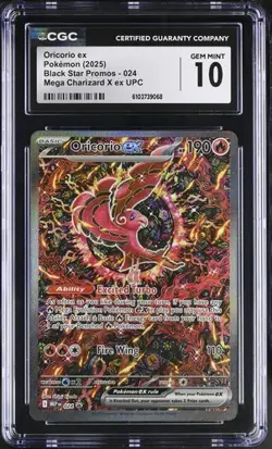 Oricorio EX *CGC 10* Full Art *Phantasmal Flames UPC Promo* #24 *2025* Pokemon - Image 1