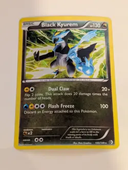 Black Kyurem 100/149 Cracked Ice BW Boundaries Crossed Pokemon Holo Foil Nice! - Image 1