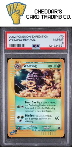 2002 Pokemon Expedition Weezing-Rev.Foil #70 PSA 8 (New Cert!) - Image 1