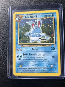 Azumarill Pokemon WOTC 2000 Neo Genesis Holo 2/111 Double Swirls - Image 1